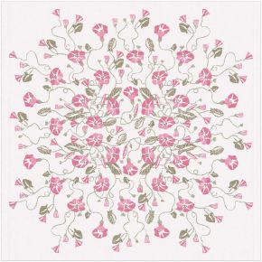 Ekelund Frühling Feldwind Mitteldecke (Öko-Tex) 75x75 cm rosa, weiß, grün