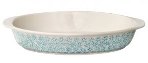 Bloomingville Patrizia Ofenform 23,5x35 cm blau, cremeweiß