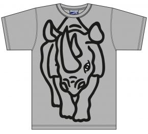 Bo Bendixen Unisex T-Shirt grau Nashorn