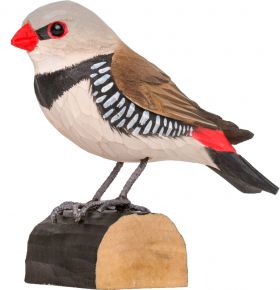 Wildlife Garden Decobird Diamantamadine handgeschnitzt