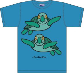 Bo Bendixen Unisex T-Shirt türkis, grün Meeresschildkröten