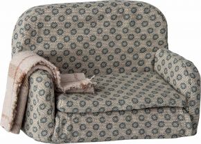 Maileg Puppenmöbel Sofabett grau, grün