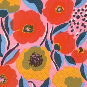 Marimekko Rosarium Papierservietten 33x33 cm 20 Stk. mehrfarbig