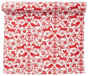 Klippan Freude Tischläufer (Öko-Tex) 45x150 cm rot, weiß