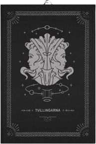 Ekelund Sternzeichen Zwillinge Geschirrtuch (Öko-Tex) 48x70 cm schwarz, grau