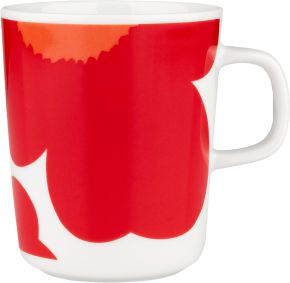 Marimekko Unikko Iso Oiva Tasse / Becher 0,25 l creme + Farbe Special Edition 60 Jahre