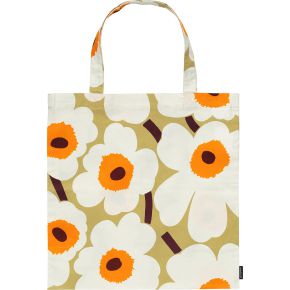 Marimekko Unikko Tragetasche 43x44 cm weiß, creme, orange