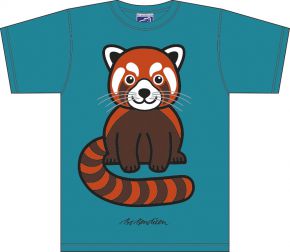 Bo Bendixen Unisex T-Shirt petrol Roter Panda