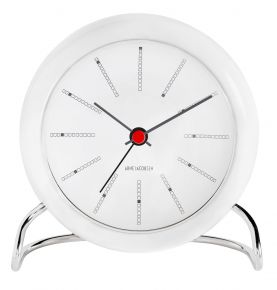 Arne Jacobsen Clocks Bankers Tischuhr mit Weckfunktion Höhe 12 cm