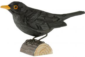 Wildlife Garden DecoBird Amsel handgeschnitzt