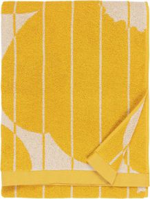 Marimekko Unikko Vesi (Wasser) Duschtuch 70x150 cm frühlingsgelb, ecru