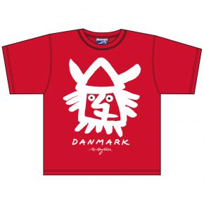 Bo Bendixen Unisex Kinder T-Shirt rot Wikingerkopf