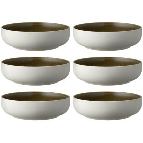 Studio Round North Schüssel / Bowl Ø 19 cm mattweiß, matt farbig moss 6 Stk.