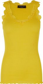 Rosemunde Copenhagen Damen Top Seide breite Spitze Rundausschnitt 4746