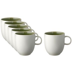 Studio Round North Tasse / Becher mit Henkel 0,33 l mattweiß, glänzend farbig moss 6 Stk.