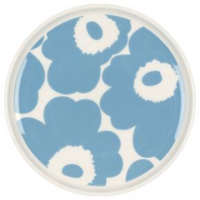 Marimekko Unikko Oiva Teller Ø 13,5 cm cremeweiß, himmelblau