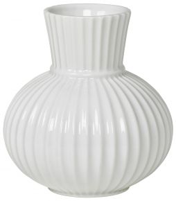 Lyngby Porcelæn Tura Vase weiß Höhe 14,5 cm