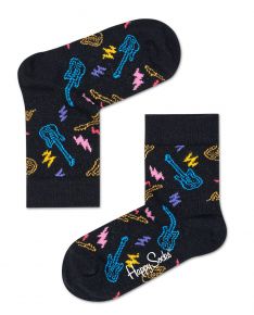 Happy Socks Unisex Kinder Strümpfe Gitarre schwarz