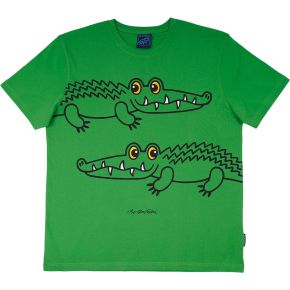 Bo Bendixen Unisex T-Shirt grün, schwarz Krokodil