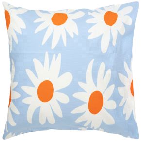 Marimekko Rakastaa ei rakasta Bettkissenbezug 80x80 cm Seersucker / Öko-Tex hellblau, orange