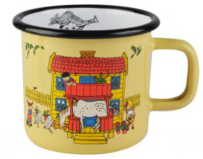 Muurla Pippi Langstrumpf Villa Kunterbunt Tasse / Becher Emaille 0,37 l