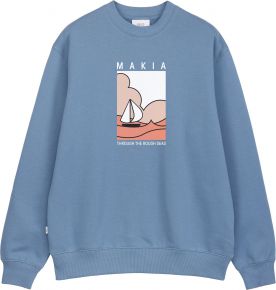 Makia Clothing Herren Sweatshirt mit Print Sailaway fog blue