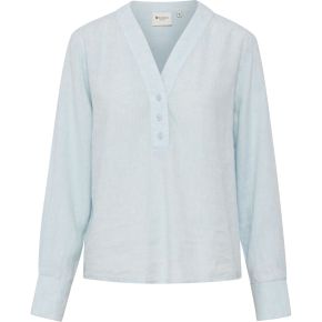 REDGREEN Damen Bluse mit 70% Leinen Amber sky blue