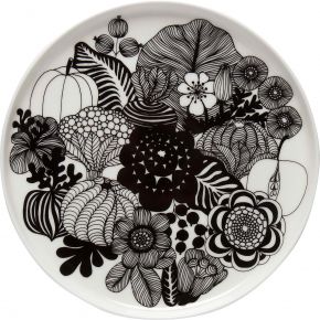 Marimekko Siirtolapuutarha (Schrebergarten) Oiva Teller Ø 20 cm schwarz, cremeweiß