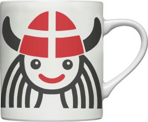 Bo Bendixen Tasse / Becher Wikinger Mädchen 0,3 l schwarz, rot, creme