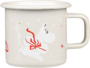 Muurla Mumins Geschenke Tasse / Becher 0,37 l Emaille beige, mehrfarbig