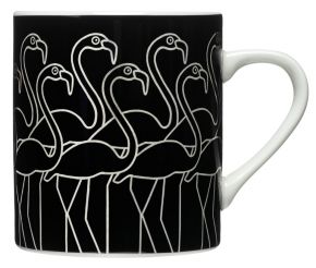 Bo Bendixen Tasse / Becher Flamingo schwarz silber 0,3 l