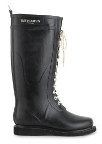 Ilse Jacobsen Damen Gummistiefel mit Schnüren RUB1 schwarz