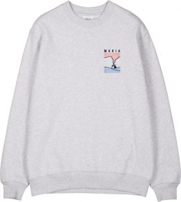 Makia Clothing Herren Sweatshirt Steamer mit Print hellgrau