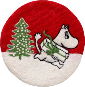 Klippan Mumin Weihnachten Filztopfuntersetzer Ø 21 cm rot, weiß, grün