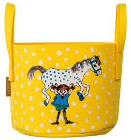 Muurla Pippi Langstrumpf Pippi & Pferd Aufbewahrungskorb aus recyceltem PET Höhe 24 cm Ø 30 cm