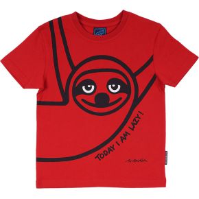 Bo Bendixen Unisex Kinder T-Shirt rot, schwarz Lazy Guy