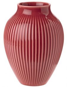 Knabstrup Keramik Vase Rillen Höhe 12,5 cm
