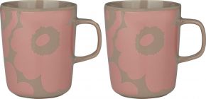 Marimekko Unikko Oiva Tasse / Becher 0,25 l 2 Stk. terra, pfirsich