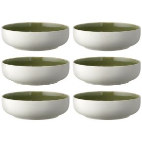 Studio Round North Schüssel / Bowl Ø 19 cm mattweiß, glänzend farbig moss 6 Stk.