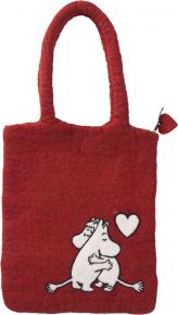 Klippan Mumins in Liebe Filztasche Handarbeit 30x35 cm rot