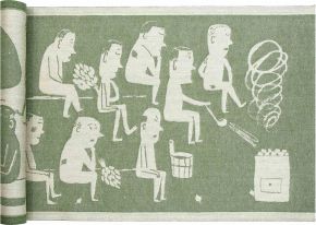Lapuan Kankurit Miesten (Männer) Saunasitzauflage 46x60 cm (Öko-Tex) leinen, grün