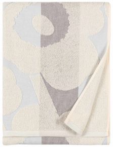 Marimekko Unikko Ralli (Rallye) Duschtuch 70x150 cm cremeweiß, pfirsich, blau