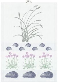 Ekelund Maritim Strand Geschirrtuch (Öko-Tex) 35x50 cm weiß, violett, grün, grau