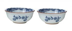 Rörstrand Ostindia Schüssel 0,1 l 2 Stk. grau, graublau, braun