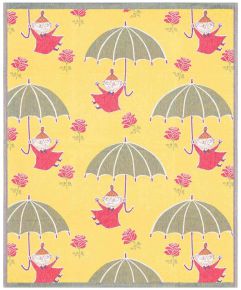 Ekelund Mumin Little My Regenschirm Babybaumwolldecke (Öko-Tex) 72x105 cm gelb, grün, rot, violett