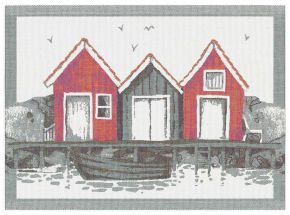 Ekelund Maritim Alma Tischset (Öko-Tex) 35x48 cm rot, weiß, grau