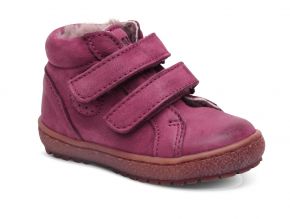 Bisgaard Mädchen Kinder Ledersneaker mit Fell Klettverschluß pink