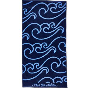 Bo Bendixen Duschtuch (Öko-Tex) Nordsee 70x140 cm dunkelblau, hellblau