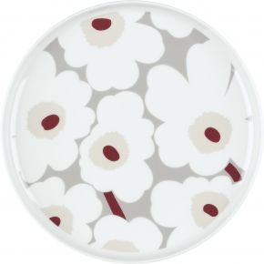 Marimekko Unikko Oiva Teller Ø 25 cm cremeweiß, hellgrau, rot, gelb