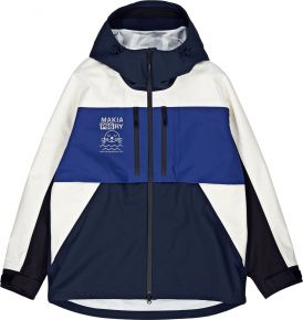 Makia Clothing Unisex Regenjacke Lootholma 3L blau, weiß Special Edition für Schären & Seen